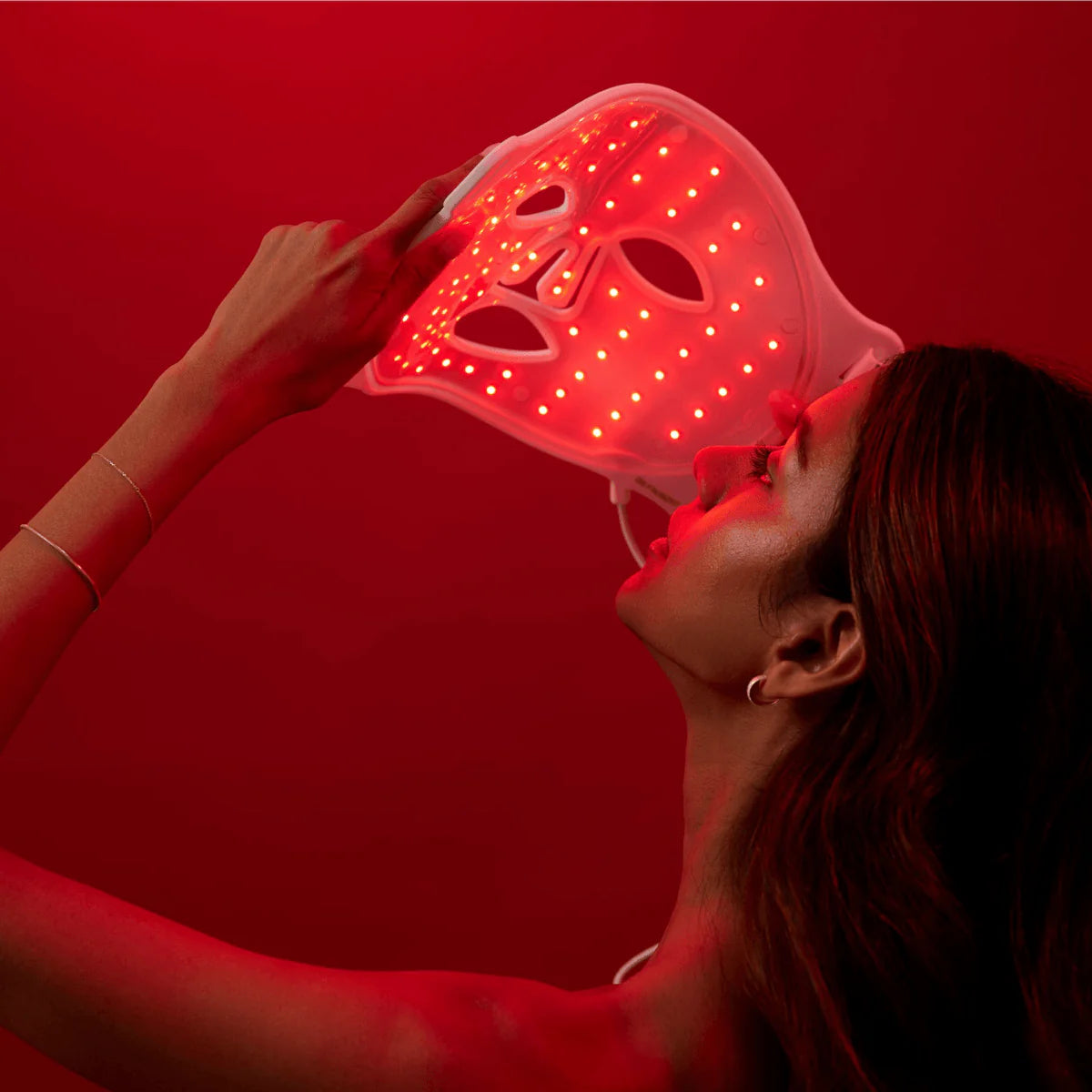 LED-Gesichtsmaske mit Hals – 7 Farben, Kabellos & Wiederaufladbar