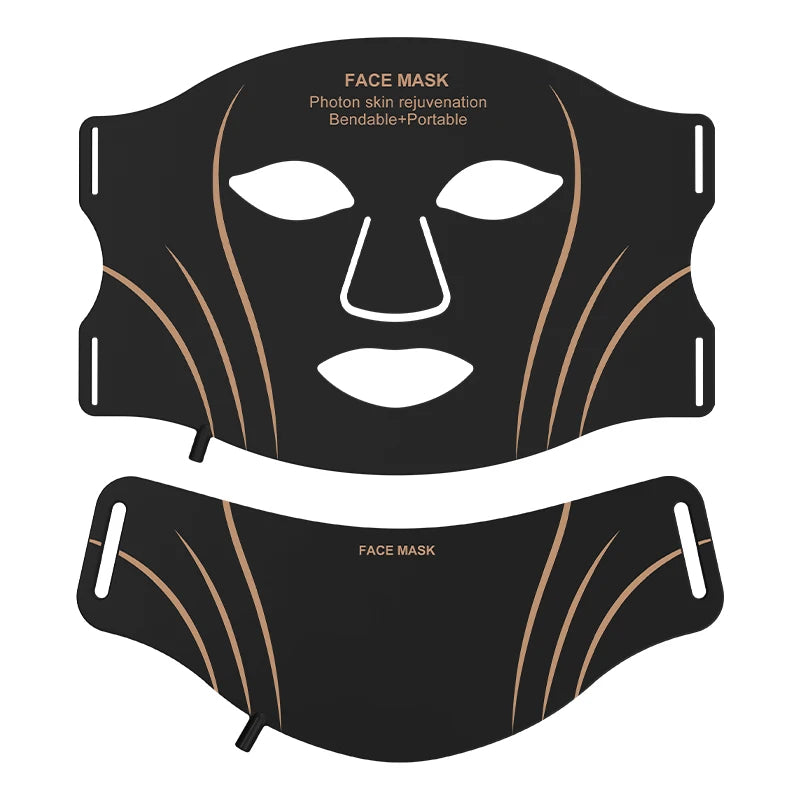 LED-Gesichtsmaske mit Hals – 7 Farben, Kabellos & Wiederaufladbar